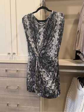 Olivia Graye Snake-Print Twist-Front Top - Black & White